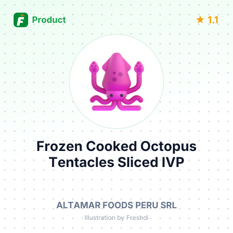 Frozen Cooked Octopus Tentacles Sliced IVP – summary card, no photo uploaded yet