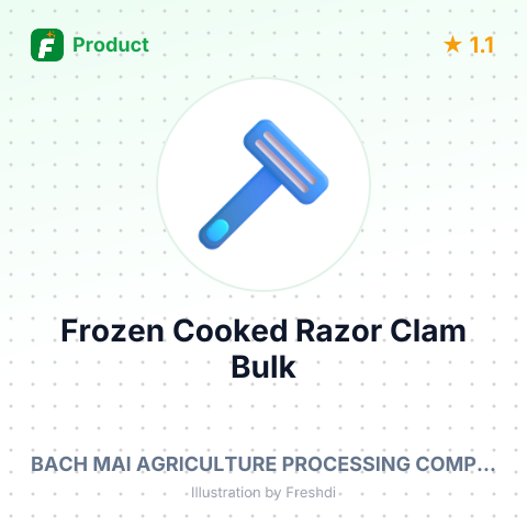 Frozen Cooked Whole Razor Clam – summary card, no photo uploaded yet