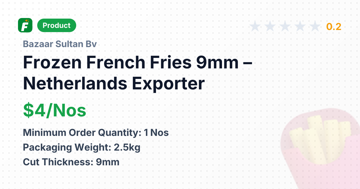 Frozen French Fries 9mm – product summary card, no photo uploaded yet