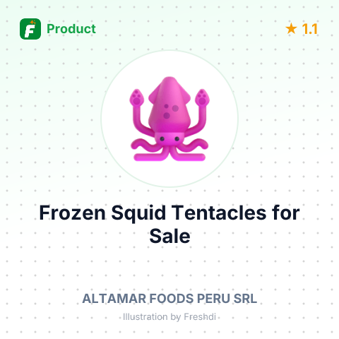 Frozen Giant Squid Cooked Tentacles Sliced IQF – summary card, no photo uploaded yet