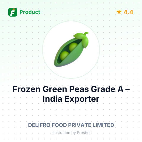 Frozen Green Peas Grade A – summary card, no photo uploaded yet