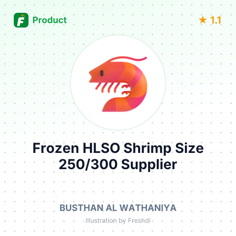 Frozen HLSO Shrimp (Parapeneaeopsis Stylifera) Size 250/300 – summary card, no photo uploaded yet