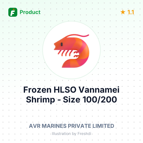 Frozen HLSO Vannamei Shrimp - Size 100/200 – summary card, no photo uploaded yet