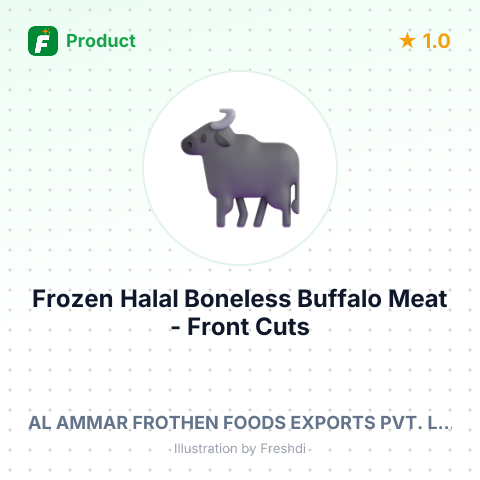 Frozen Halal Boneless Buffalo Meat - Front Cuts with Trimmings – summary card, no photo uploaded yet