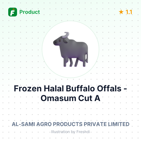 Frozen Halal Buffalo Offals - Omasum Cut A – summary card, no photo uploaded yet