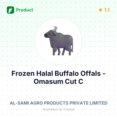 Frozen Halal Buffalo Offals - Omasum Cut C – summary card, no photo uploaded yet