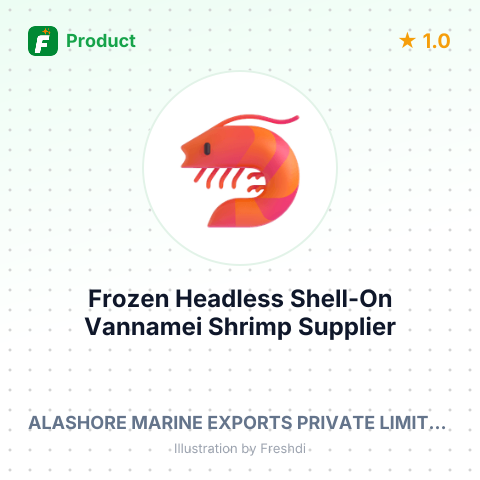 Frozen Headless Shell-On Vannamei Shrimp – summary card, no photo uploaded yet