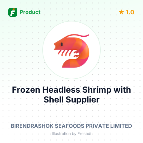 Frozen Headless Shrimp with Shell – summary card, no photo uploaded yet