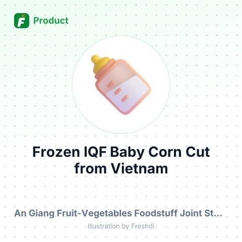 Frozen IQF Baby Corn Cut – summary card, no photo uploaded yet