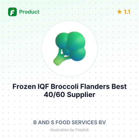 Frozen IQF Broccoli Flanders Best 40/60 – summary card, no photo uploaded yet