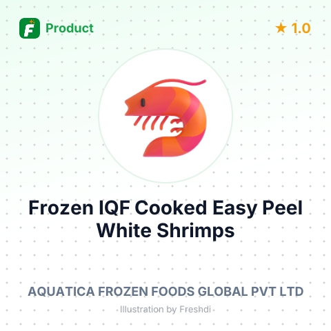 Frozen IQF Cooked Easy Peel White Shrimps – summary card, no photo uploaded yet