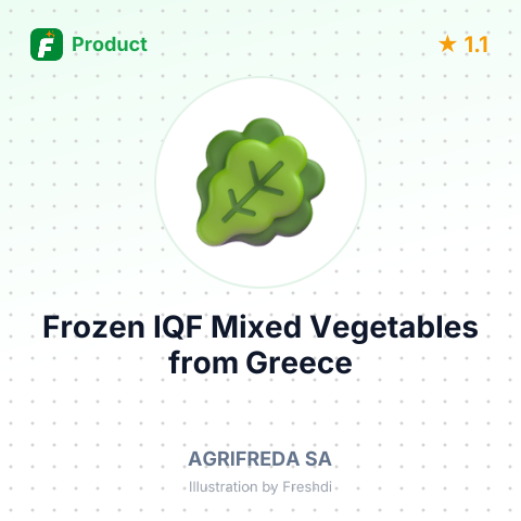 Frozen IQF Mixed Vegetables – summary card, no photo uploaded yet