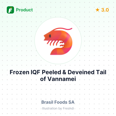 Frozen IQF Peeled & Deveined Tail of Vannamei White Shrimp – summary card, no photo uploaded yet