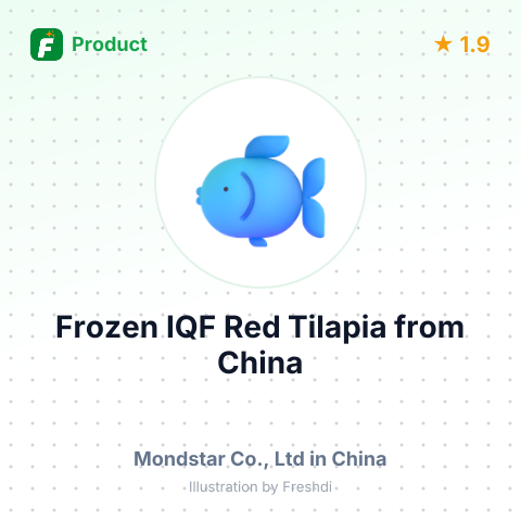 Frozen IQF Red Tilapia – summary card, no photo uploaded yet