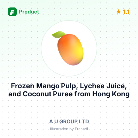 Frozen Mango Pulp, Lychee Juice, and Coconut Puree – summary card, no photo uploaded yet