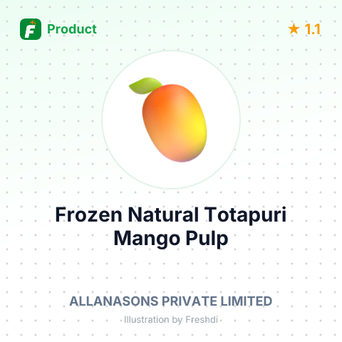 Frozen Natural Totapuri Mango Pulp – summary card, no photo uploaded yet