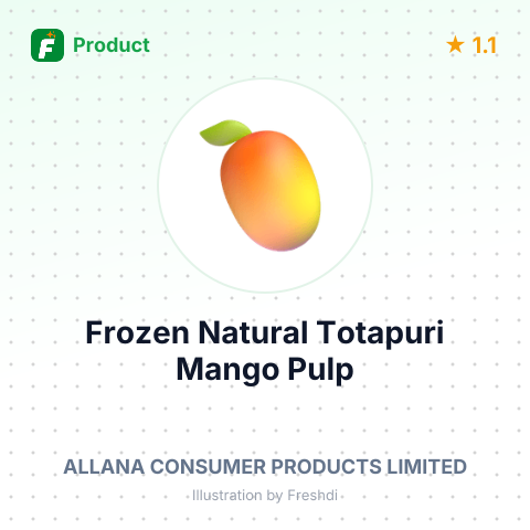 Frozen Natural Totapuri Mango Pulp – summary card, no photo uploaded yet