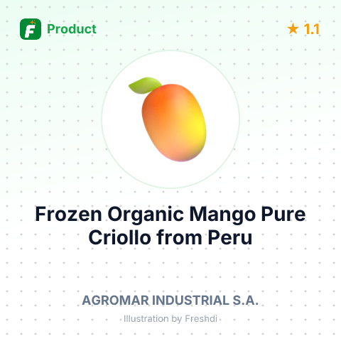 Frozen Organic Mango Pure Criollo – summary card, no photo uploaded yet