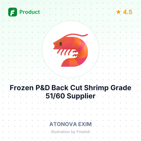 Frozen P&D Back Cut Shrimp Grade 51/60 – summary card, no photo uploaded yet