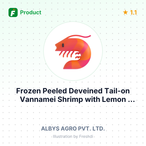 Frozen Peeled Deveined Tail-on Vannamei Shrimp with Lemon Marinade – summary card, no photo uploaded yet