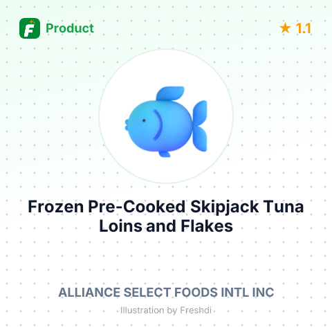 Frozen Pre-Cooked Skipjack Tuna Loins and Flakes – summary card, no photo uploaded yet