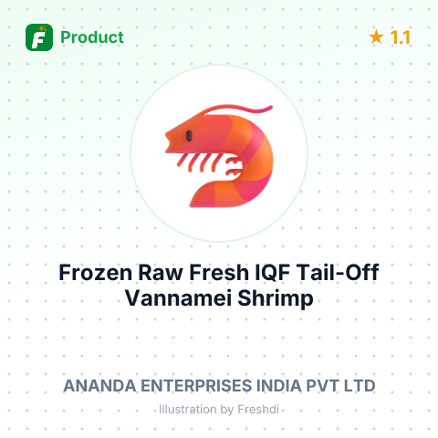 Frozen Raw Fresh IQF Tail-Off Vannamei Shrimp – summary card, no photo uploaded yet