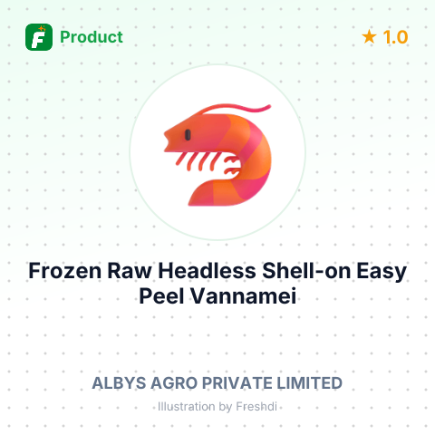 Frozen Raw Headless Shell-on Easy Peel Vannamei Shrimp – summary card, no photo uploaded yet