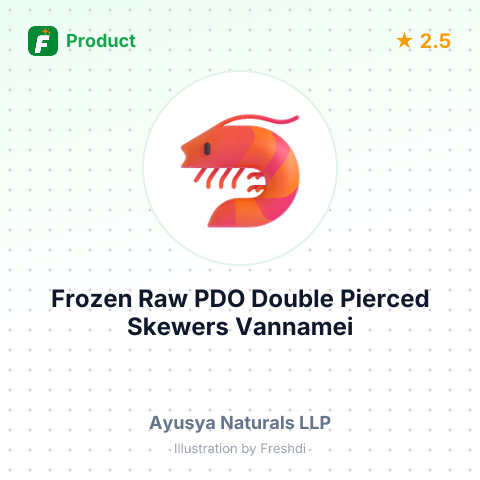 Frozen Raw PDO Double Pierced Skewers Vannamei Shrimp – summary card, no photo uploaded yet