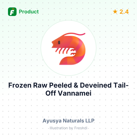 Frozen Raw Peeled & Deveined Tail-Off Vannamei Shrimp – summary card, no photo uploaded yet