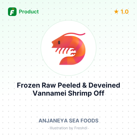 Frozen Raw Peeled & Deveined Vannamei Shrimp Off – summary card, no photo uploaded yet