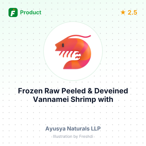 Frozen Raw Peeled & Deveined Vannamei Shrimp with Round Cut – summary card, no photo uploaded yet
