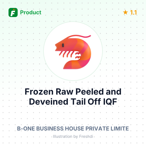 Frozen Raw Peeled and Deveined Tail Off IQF Vannamei Shrimps – summary card, no photo uploaded yet