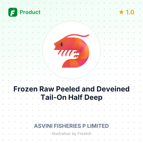 Frozen Raw Peeled and Deveined Tail-On Half Deep Cut Vannamei White Shrimp Block – summary card, no photo uploaded yet