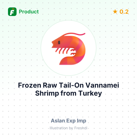 Frozen Raw Tail-On Vannamei Shrimp – summary card, no photo uploaded yet