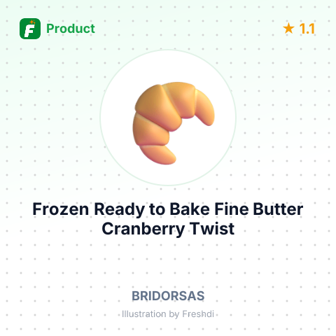 Frozen Ready to Bake Fine Butter Cranberry Twist – summary card, no photo uploaded yet