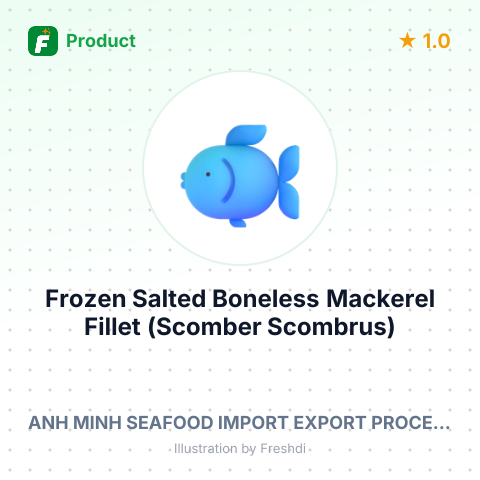 Frozen Salted Boneless Mackerel Fillet (Scomber Scombrus) – summary card, no photo uploaded yet