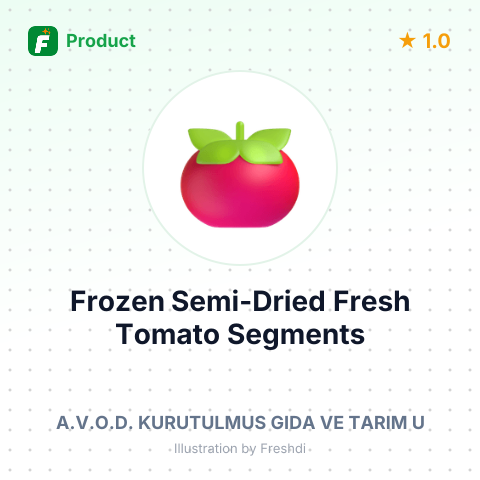 Frozen Semi-Dried Fresh Tomato Segments – summary card, no photo uploaded yet