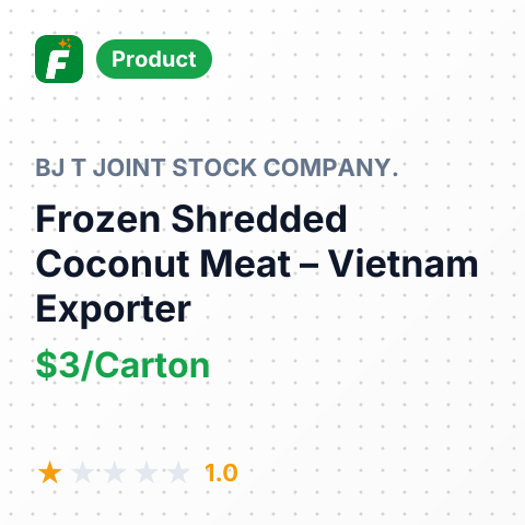 Frozen Shredded Coconut Meat – summary card, no photo uploaded yet
