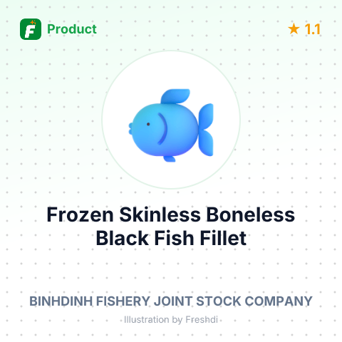 Frozen Skinless Boneless Black Fish Fillet (Size: 6 up kgs/pc) – summary card, no photo uploaded yet