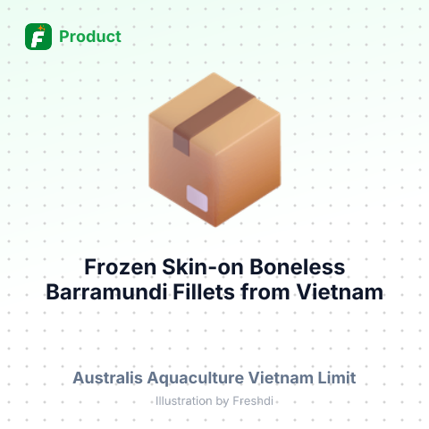 Frozen Skin-on Boneless Barramundi Fillets – summary card, no photo uploaded yet