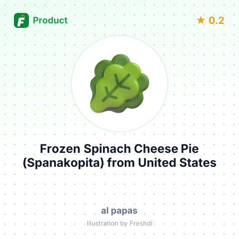 Frozen Spinach Cheese Pie (Spanakopita) – summary card, no photo uploaded yet
