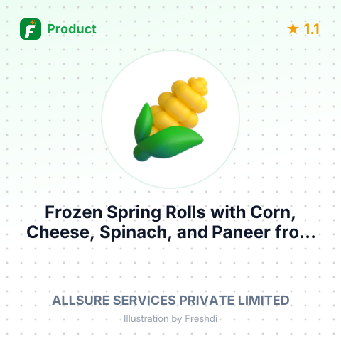 Frozen Spring Rolls with Corn, Cheese, Spinach, and Paneer – summary card, no photo uploaded yet