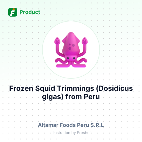 Frozen Squid Trimmings (Dosidicus gigas) – summary card, no photo uploaded yet