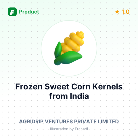 Frozen Sweet Corn Kernels – product summary card, no photo uploaded yet