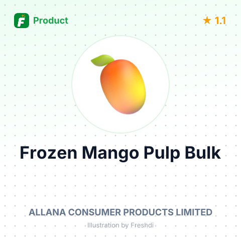 Frozen Sweetened Alphonso Mango Pulp – summary card, no photo uploaded yet