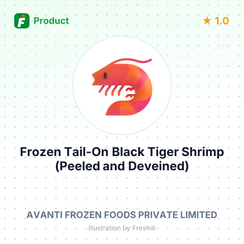 Frozen Tail-On Black Tiger Shrimp (Peeled and Deveined) – summary card, no photo uploaded yet