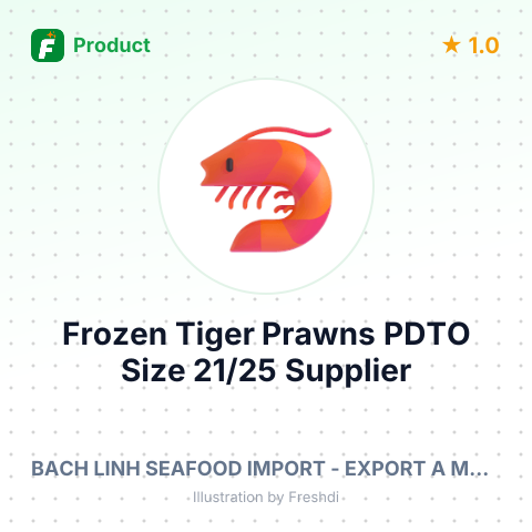 Frozen Tiger Prawns PDTO (Knife-Cut Deveined) Size 21/25 – summary card, no photo uploaded yet
