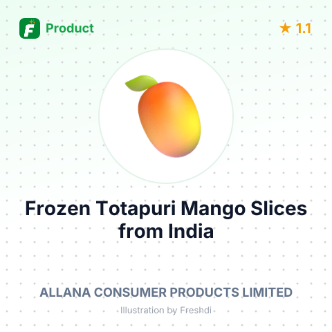 Frozen Totapuri Mango Slices – summary card, no photo uploaded yet