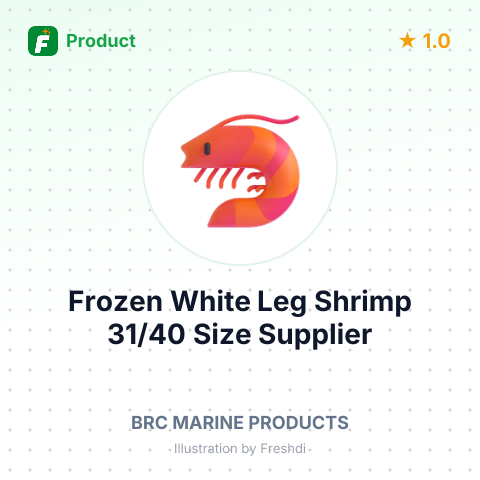 Frozen White Leg Shrimp 31/40 Size – summary card, no photo uploaded yet