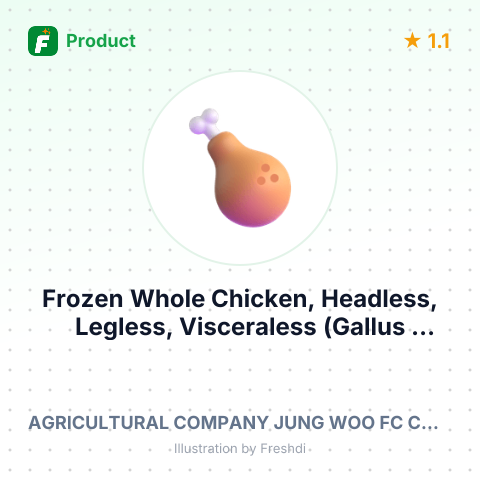 Frozen Whole Chicken, Headless, Legless, Visceraless (Gallus domesticus) – summary card, no photo uploaded yet